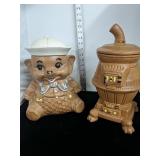 Elephant and stove cookie jars
Elephant is