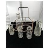 Carrier with dairy bottles
Twin pines farms,