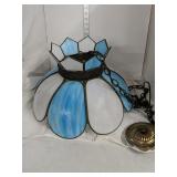12"tall 14" wide Hanging Light 
Stained glass