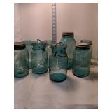 Lot of Ball Jars Blue