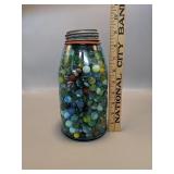 Large ball jar full of marbles