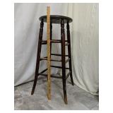 Antique Wood  stool 
Approximately 33-in tall