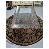 Glass top coffee table
50.5" long 30" Wide  19"