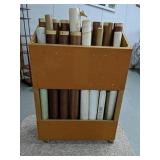 Wood Print Holder On Wheels Holds 24 Rolls