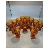 14PC Amber Glass