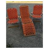 Orange Outdoor Chairs set of 3