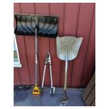 Snow shovel shovel and clippers