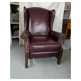 Burgundy leather wingback Barca-lounger