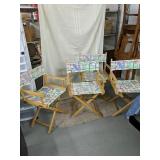 Set of Wood Beach Folding chairs
