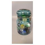 Ball jar full of marbles