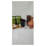 Glass lot
Rubby red Avon pitcher 
Large