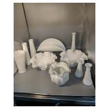 A lot of milk glass