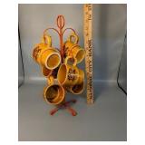 Vintage ceramic magic mushroom coffee cups from