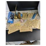 Saw blades, oil cans, rivet tool