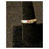 14k Gold Ring With Pink and Purple Stones