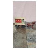 Vintage cast iron ice horse and buggy