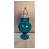 Antique Apothecary Jar DAKOTA Blue Glass Drug