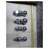 Lot of 4 trailer hitch balls various sizes. 2 at