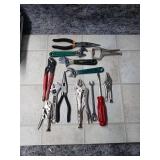 Assortment of miscellaneous tools
wrenches,