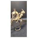 Vintage Brass Horse with man