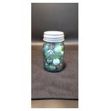 Ball jar full of Boulder marbles
