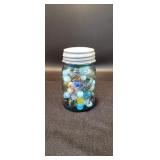 Ball jar full of marbles