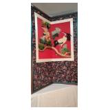 Oriental folding screen 
Red crown crane