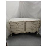 Johnson Carper white and gold six-drawer dresser