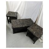 Set of three end table and coffee table
Coffee