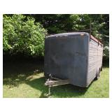 14ft x 8ft wide, tandem with ladder rack on top