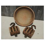 Barn Pullies, Wooden Bowl