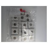 lot 7, Nichols include 14 Buffalo, 4, V & 19 Jeffersons 1940 & up - 8 uncirculated roosvelt dimes - 