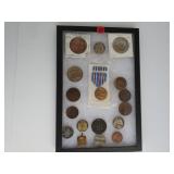 lot 10, 17 misc medalions, includes US Military American Campaign