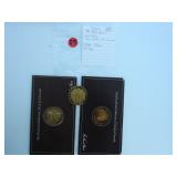 Lot 55,  3, 24kt plated Sterling coins, The Presidential collection , The life of Lincoln