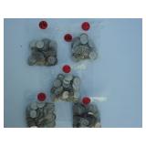 Lot 56, A-B-C-D, 5, lots of 100 per lot,  pre 1964 Silver dimes, Buyer can take up to all 5 lots, 