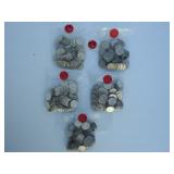 Lot 57, 7, A-B-C-D, 5, lots of 100 per lot,  pre 1964 Silver dimes, Buyer can take up to all 5 lots,