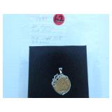 Lot 62, 1887, 20 Francs Gold Pc, w/14kt clasp white Gold @ 3.4 gram clasp, coin figured at 6.45 gram
