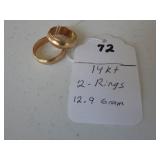 72,   2, 14kt rings, 12.9 gr