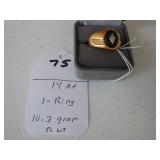 75,   14kt ring, 10.3 gr TL/Wt