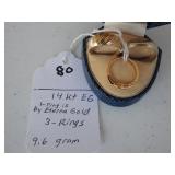 80,   3, 14kt rings,  9.6 gr