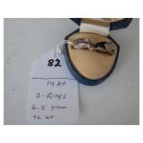 82,   2,  14kt rings,  6.5 gr