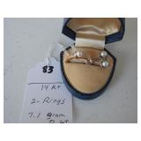 83,   2,  14kt rings,  7.1 gr  tl/wt