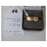 86,   14kt ring,  6.9 gr  tl/wt