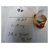 90,   18kt ring,  19.0 gr  tl/wt