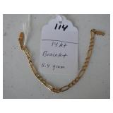 114,   14kt bracelet,  5.4 gr