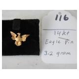 116,   14kt eagle pin, 3.2 gr