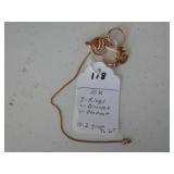 118,   10kt 3 rings, bracelet & pendant, 10.2 gr tl/wt