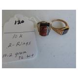 120,   2,  10kt rings, 10.2 gr tl/wt