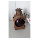 Antique railroad signal lantern