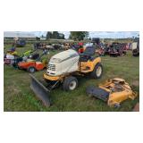 Cub Cadet riding mower with snow plow